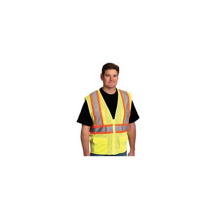Pip CLASS 2 MESH VEST 6 POCKETSZIPPER CLOSURE, PK 50 302-MVZPLY-XL